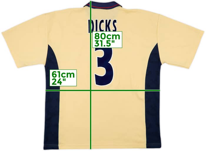 1996-97 West Ham Third Shirt Dicks #3 - 10/10 - (XXL)