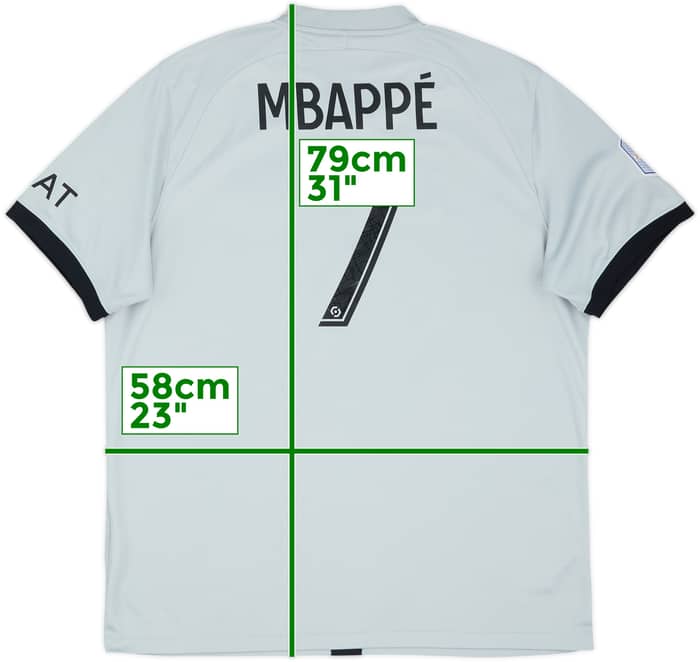 2022-23 Paris Saint-Germain Away Shirt Mbappe #7 - 8/10 - (XL)