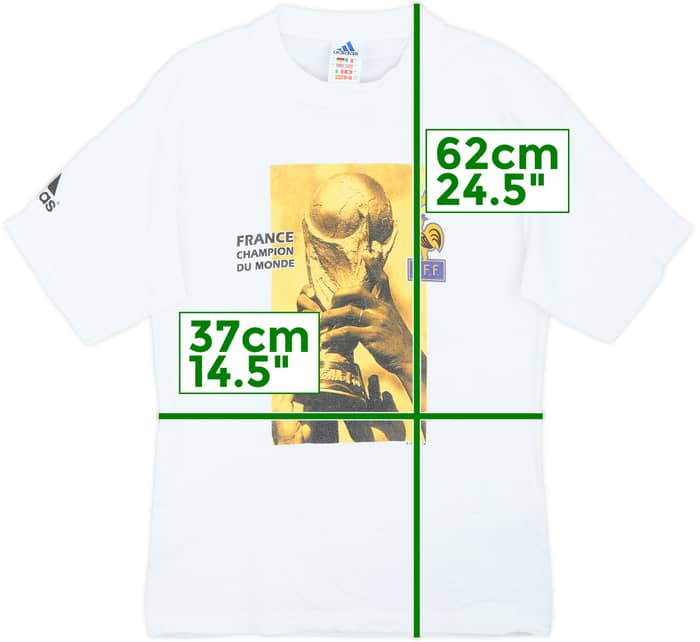 1998 France Champion du Monde adidas Graphic Tee - 9/10 - (L.Boys)