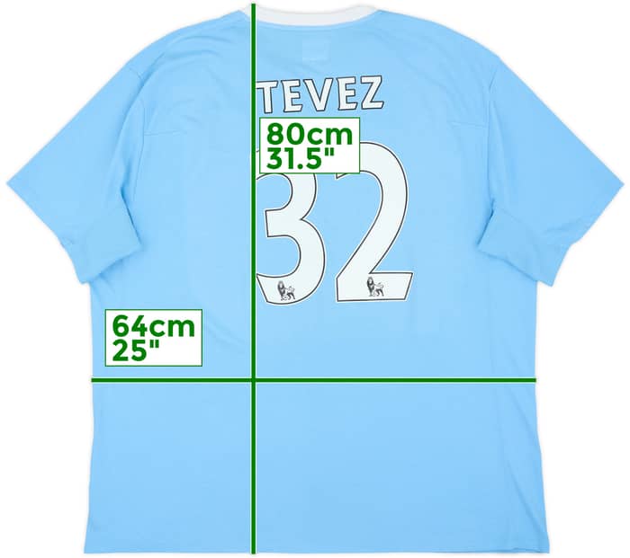 Camiseta de local del Manchester City 2009-10 Tevez #32 - 6/10 - (3XL)