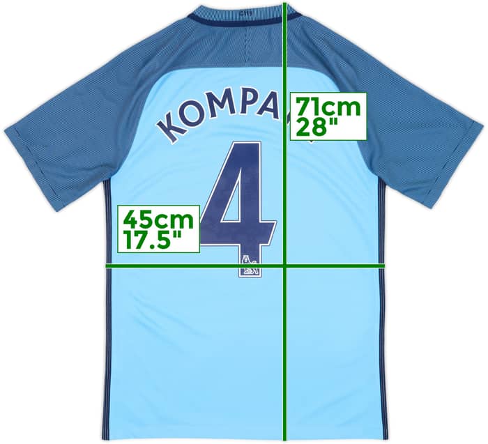 2016-17 Manchester City Home Shirt Kompany #4 - 8/10 - (S)