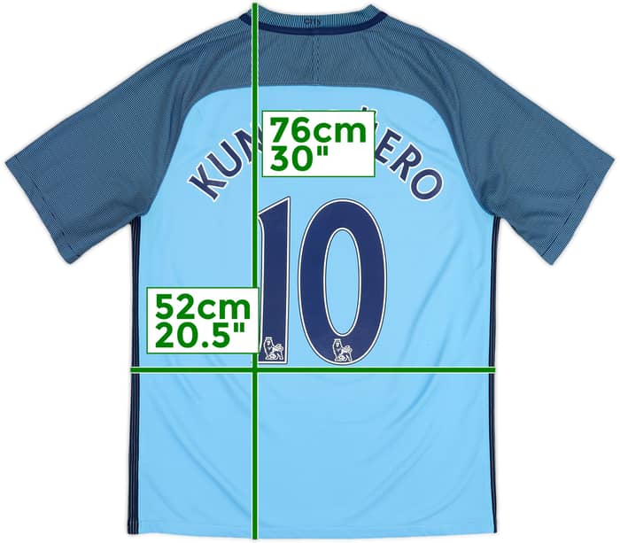 2016-17 Manchester City Home Shirt Kun Aguero #10 - 7/10 - (M)