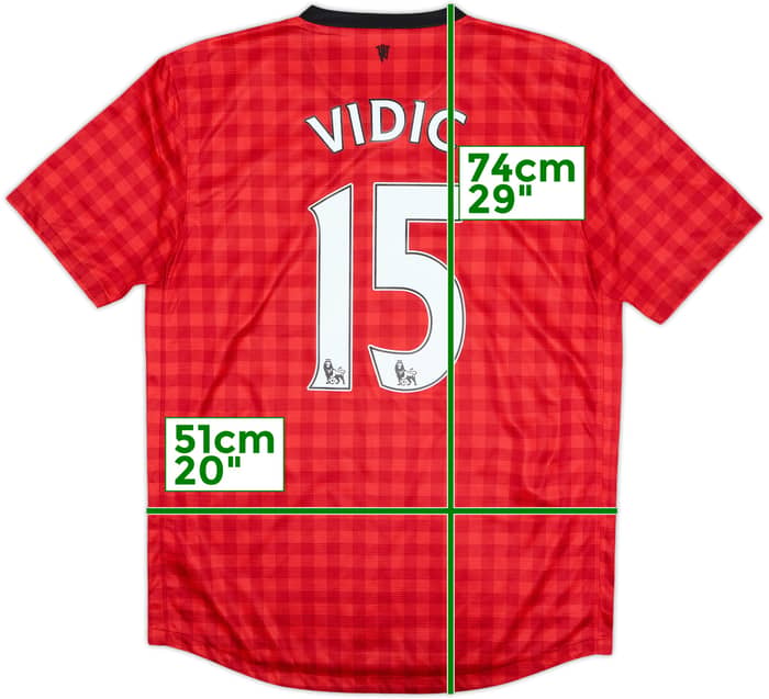 2012-13 Manchester United Home Shirt Vidic #15 - 7/10 - (M)