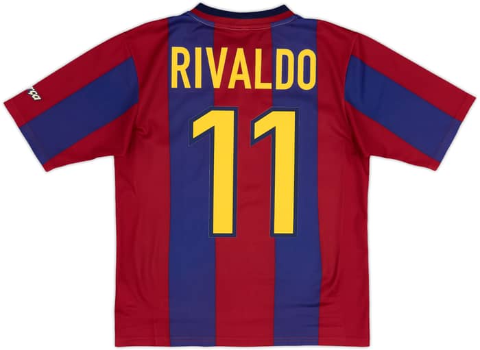 1998-00 Barcelona Basic Home Shirt Rivaldo #11 - 6/10 - (15-16 Years)