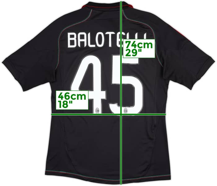 2012-13 AC Milan Third Shirt Balotelli #45 - 5/10 - (M)