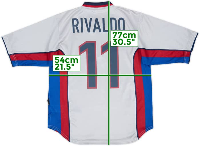 1999-01 Barcelona Away Shirt Rivaldo #11 - 6/10 - (M)