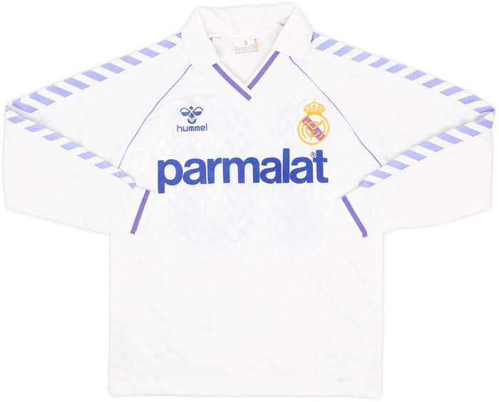 1986-88 Real Madrid Home L/S Shirt #10 - 8/10 - (12-14 Years)