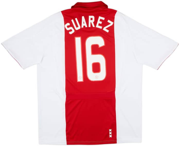 2007-08 Ajax Home Shirt Suarez #16 - 9/10 - (L)