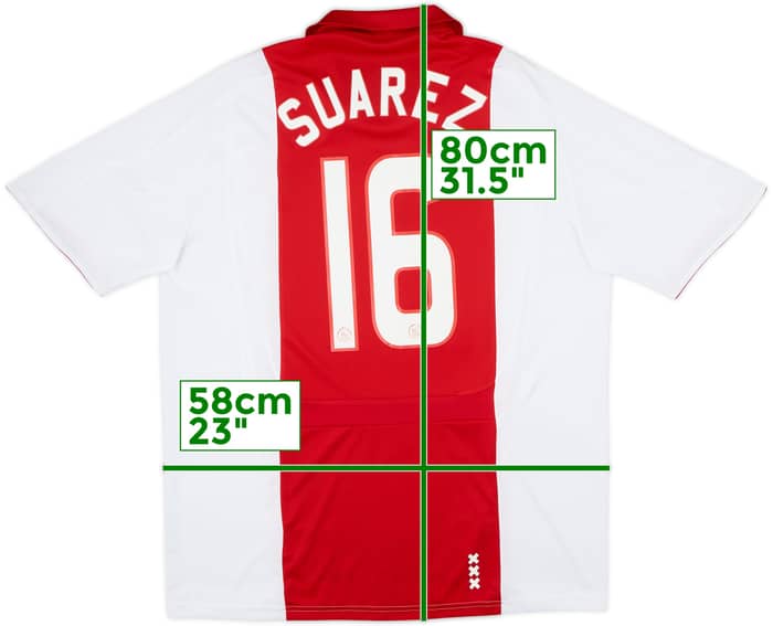2007-08 Ajax Home Shirt Suarez #16 - 9/10 - (L)