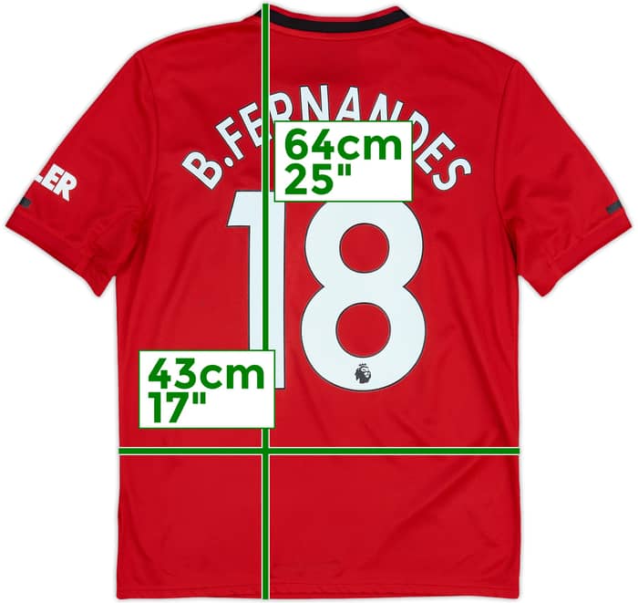 2019-20 Manchester United Home Shirt B.Fernandes #18 - 9/10 - (XL.Boys)