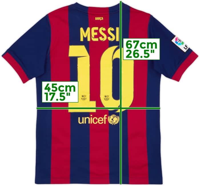 2014-15 Barcelona Home Shirt Messi #10 - 6/10 - (XL.Boys)