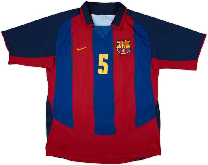 2003-05 Barcelona Handball Player Issue Home Shirt #5 - 6/10 - (L)