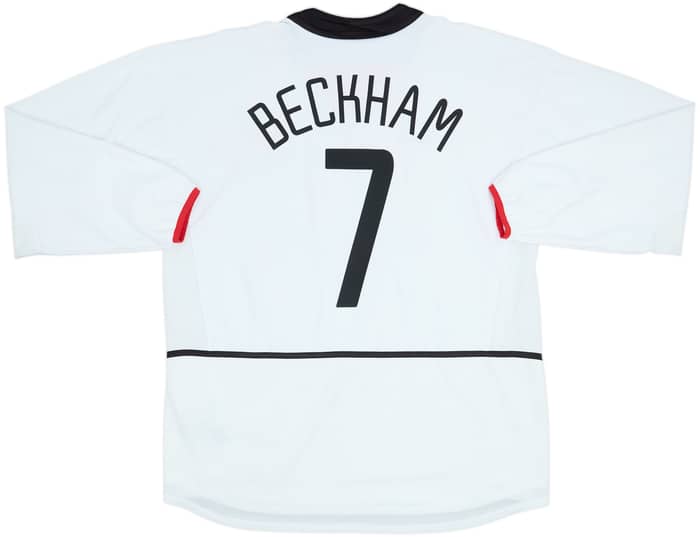 2002-03 Manchester United Away L/S Shirt Beckham #7 - 8/10 - (XL)