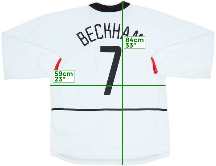 2002-03 Manchester United Away L/S Shirt Beckham #7 - 8/10 - (XL)