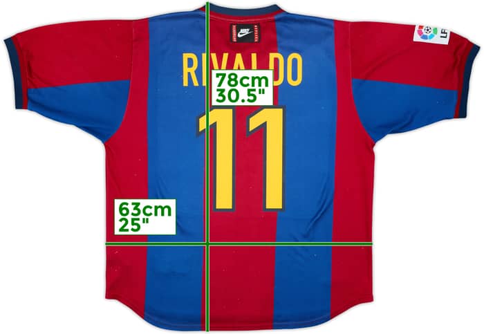 1998-00 Barcelona Home Shirt Rivaldo #11 - 5/10 - (XL)