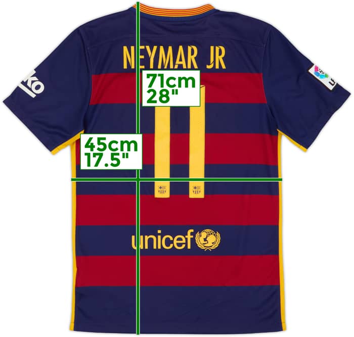2015-16 Barcelona Home Shirt Neymar Jr #11 - 6/10 - (S)