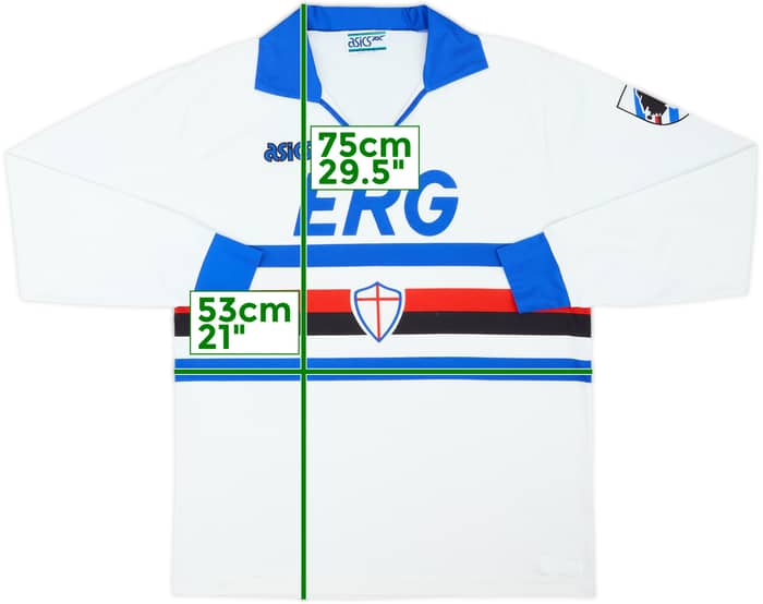 1991-92 Sampdoria Away L/S Shirt - 8/10 - (L)