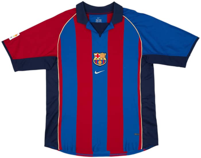 2001-02 Barcelona Home Shirt Rivaldo #10 - 9/10 - (L)