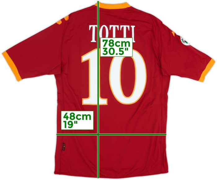 2009-10 Roma Home Shirt Totti #10 - 6/10 - (L)
