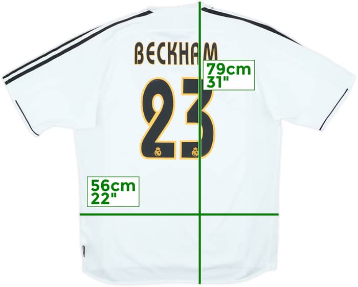 2003-04 Real Madrid Home Shirt Beckham #23 - 7/10 - (L)