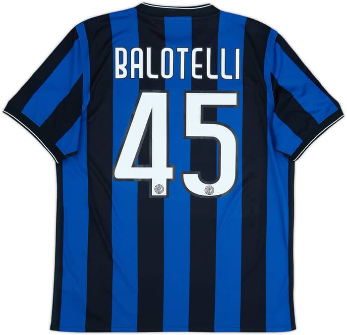 2009-10 Inter Milan Home Shirt Balotelli #45 - 6/10 - (L)