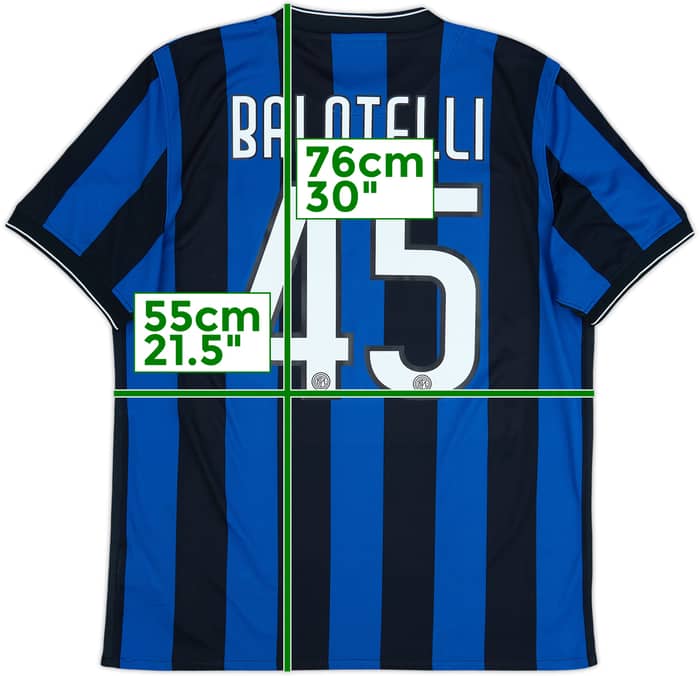 2009-10 Inter Milan Home Shirt Balotelli #45 - 6/10 - (L)