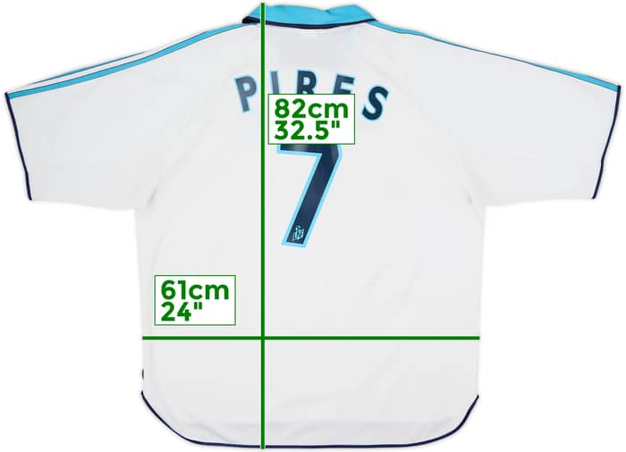 1999-00 Olympique Marseille Home Shirt Pires #7 - 6/10 - (XL)