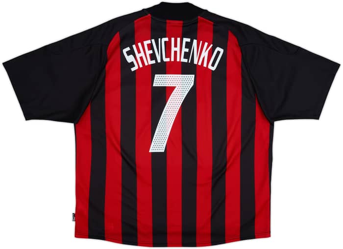 2002-03 AC Milan Home Shirt Shevchenko #7 - 8/10 - (XXL)