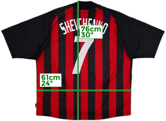 2002-03 AC Milan Home Shirt Shevchenko #7 - 8/10 - (XXL)