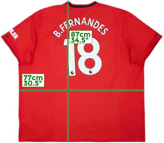2019-20 Manchester United Home Shirt B.Fernandes #18 - 8/10 - (4XL)