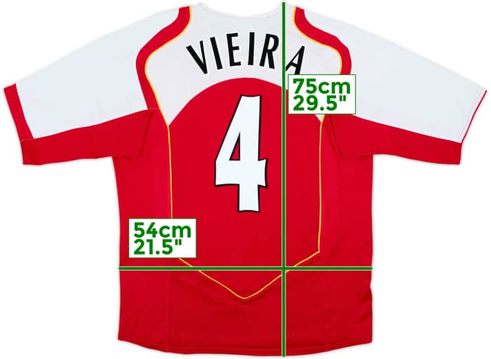 2004-05 Arsenal Home Shirt Vieira #4 - 8/10 - (L)