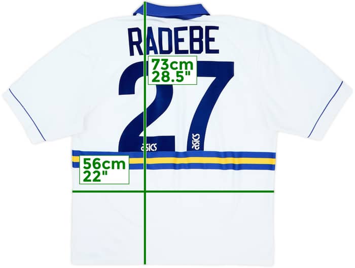 1993-95 Leeds United Home Shirt Radebe #27 - 6/10 - (XL)