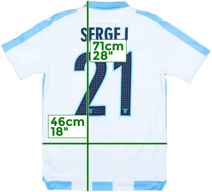 Camiseta de visitante del Lazio 2017-18 Sergej #21 - 6/10 - (Niños XL)