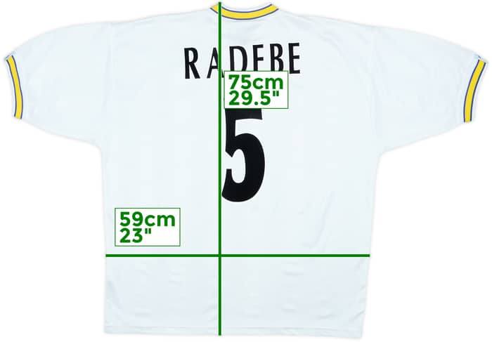 1996-98 Leeds United Home Shirt Radebe #5 - 5/10 - (L)