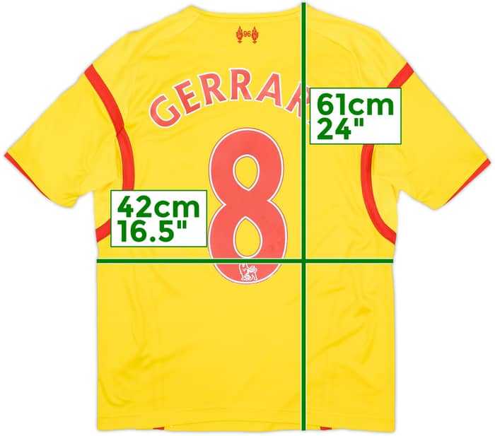 Camiseta de visitante del Liverpool 2014-15 Gerrard #8 - 7/10 - (M.Niños)