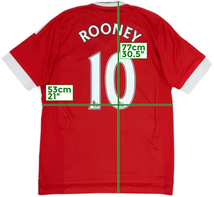2015-16 Manchester United Home Shirt Rooney #10 - 5/10 - (L)