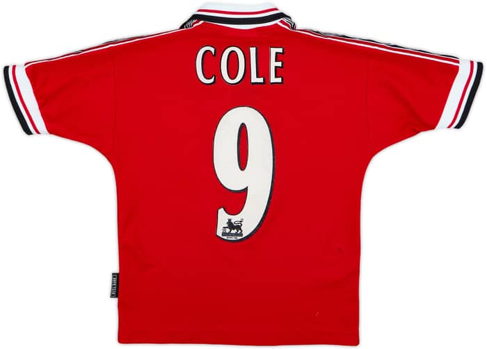 1998-00 Manchester United Home Shirt Cole #9 - 8/10 - (S.Boys)