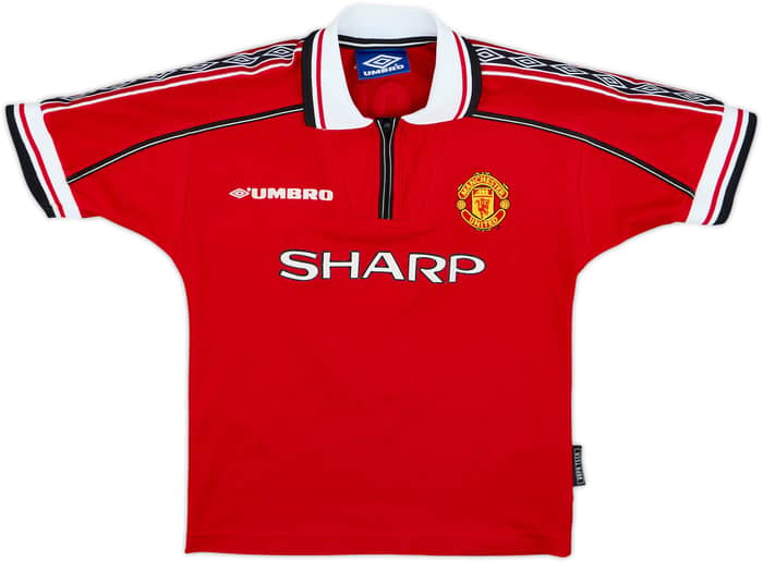 1998-00 Manchester United Home Shirt Cole #9 - 8/10 - (S.Boys)