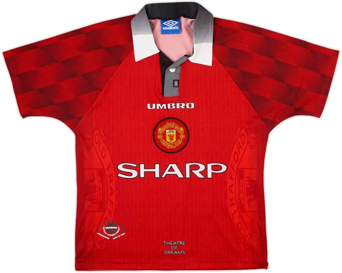 1996-98 Manchester United Home Shirt Beckham #10 - 8/10 - (Y)