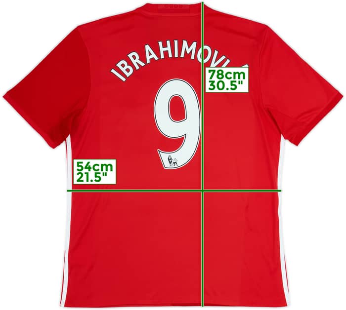 2016-17 Manchester United Home Shirt Ibrahimovic #9 - 6/10 - (L)
