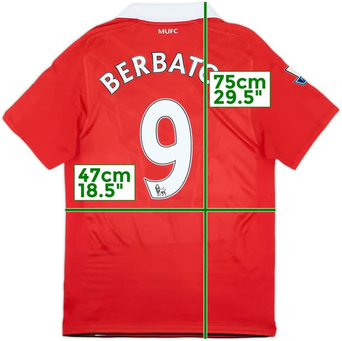 2010-11 Manchester United Home Shirt Berbatov #9 - 7/10 - (S)