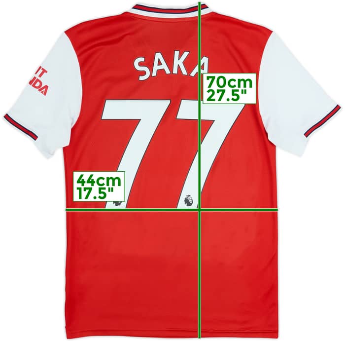 2019-20 Arsenal Home Shirt Saka #77 - 8/10 - (XS)