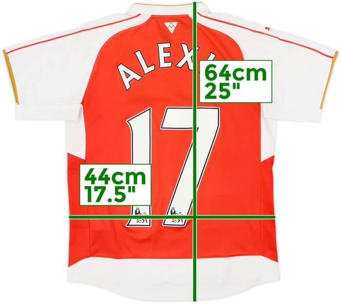 Camiseta de local del Arsenal 2015-16 Alexis #17 - 6/10 - (Niños L)