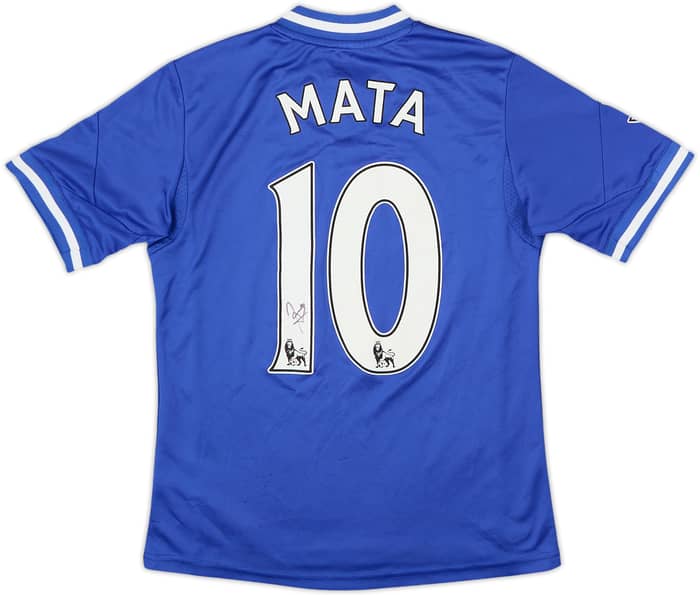 Camiseta de local del Chelsea 2013-14 Firmado Mata #10 - 7/10 - (Niños M)