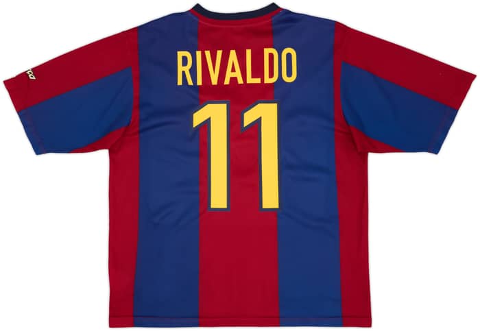 2000-01 Barcelona Basic Home Shirt Rivaldo #10 - 5/10 - (L)