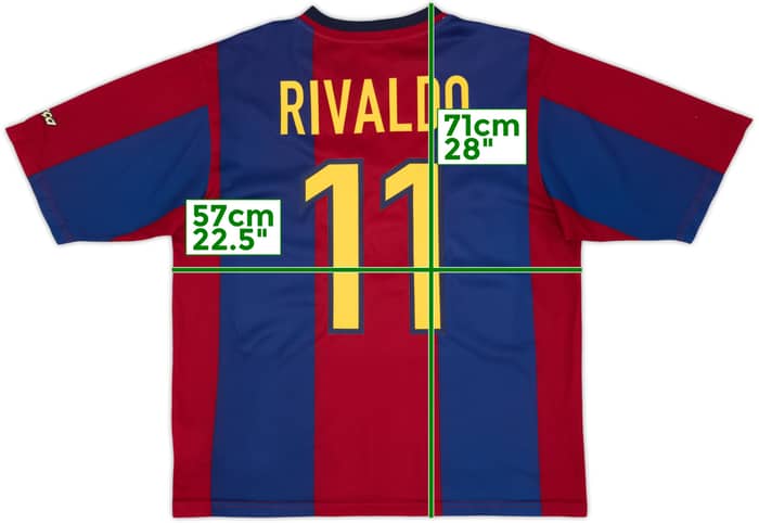 2000-01 Barcelona Basic Home Shirt Rivaldo #10 - 5/10 - (L)