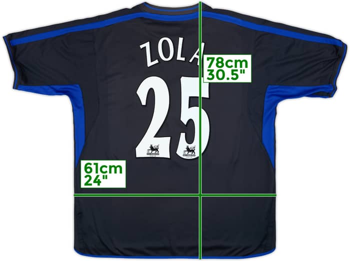 2002-04 Chelsea Away Shirt Zola #25 - 8/10 - (XXL)