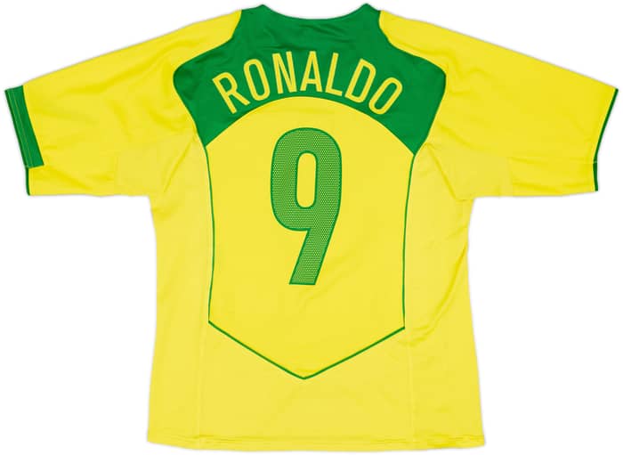 2004-06 Brazil Home Shirt Ronaldo #9 - 8/10 - (M)