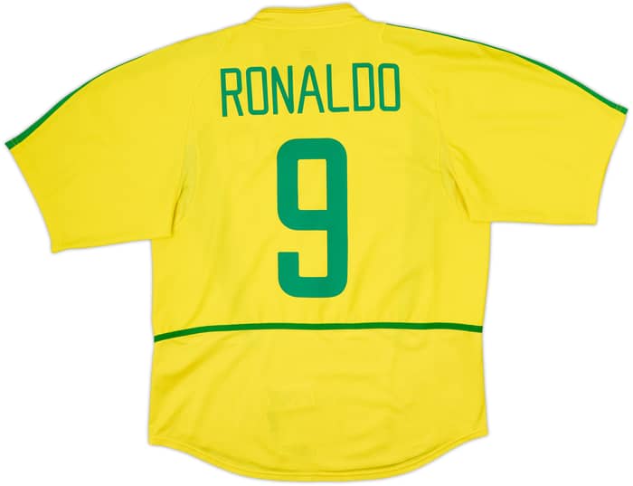 2002-04 Brazil Home Shirt Ronaldo #9 - 8/10 - (M)