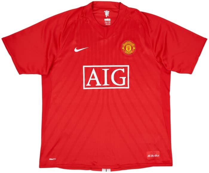 2007-09 Manchester United Home Shirt Hargreaves #4 - 9/10 - (XL)